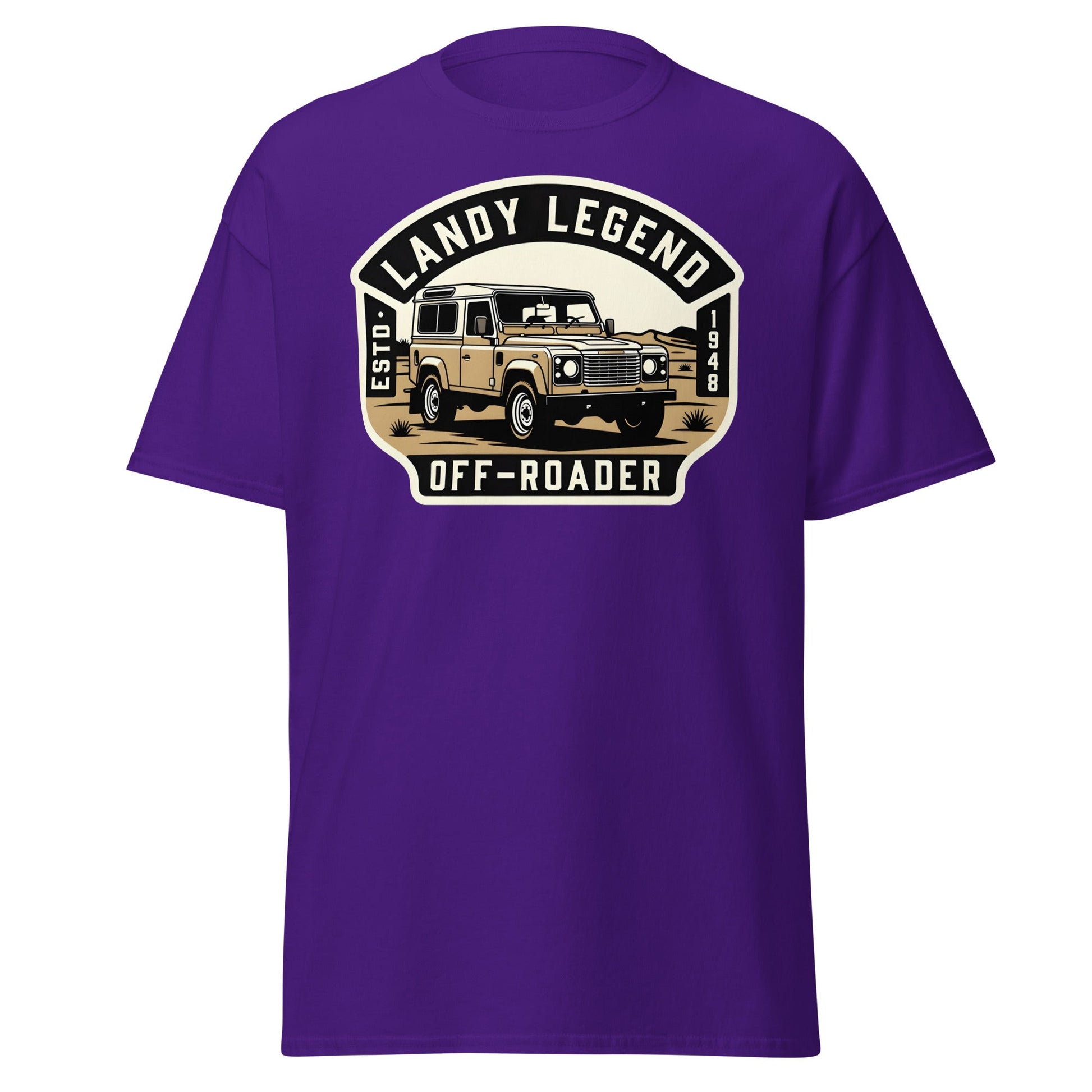 Landy Legend Off - Roader T-Shirt | Land Rover Defender Tee - Purple - T-Shirts Online