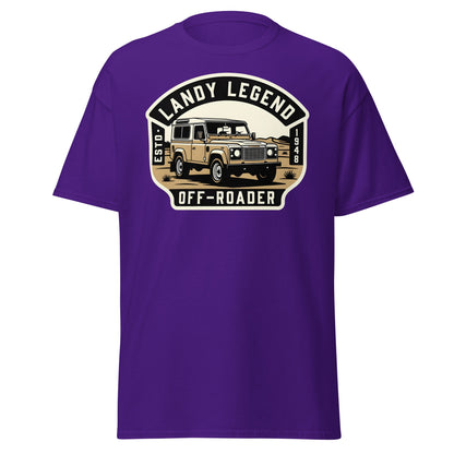 Landy Legend Off - Roader T-Shirt | Land Rover Defender Tee - Purple - T-Shirts Online