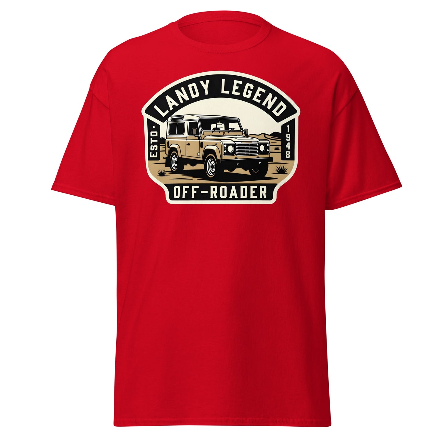 Landy Legend Off - Roader T-Shirt | Land Rover Defender Tee - Red - T-Shirts Online