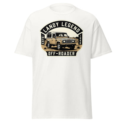 Landy Legend Off - Roader T-Shirt | Land Rover Defender Tee - White - T-Shirts Online