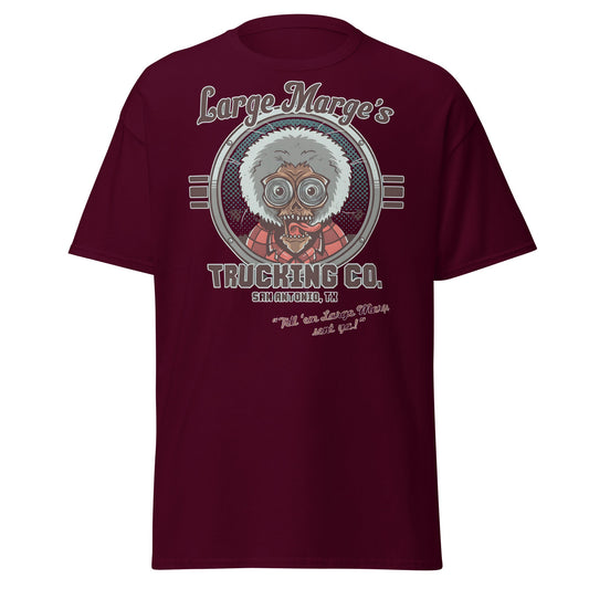 Large Marge's Trucking Co. Horror Movie T-Shirt - Maroon - T-Shirts Online