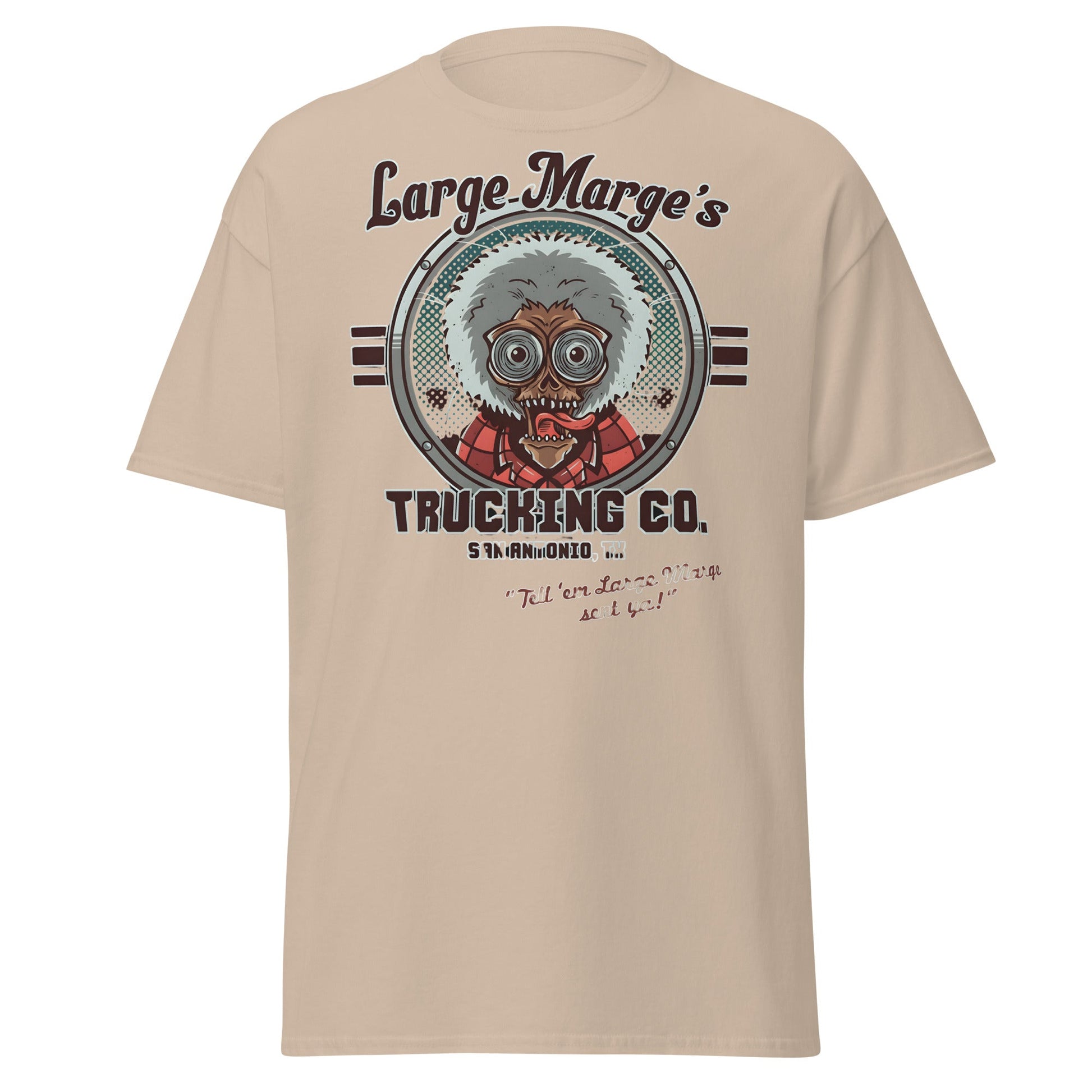 Large Marge's Trucking Co. Horror Movie T-Shirt - Sand - T-Shirts Online
