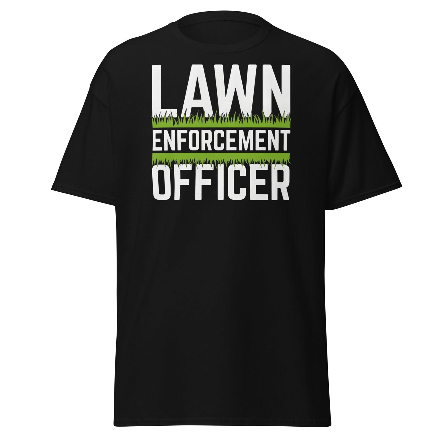 Lawn Enforcement Officer T-Shirt - Funny Gardening Tee - Black - T-Shirts Online