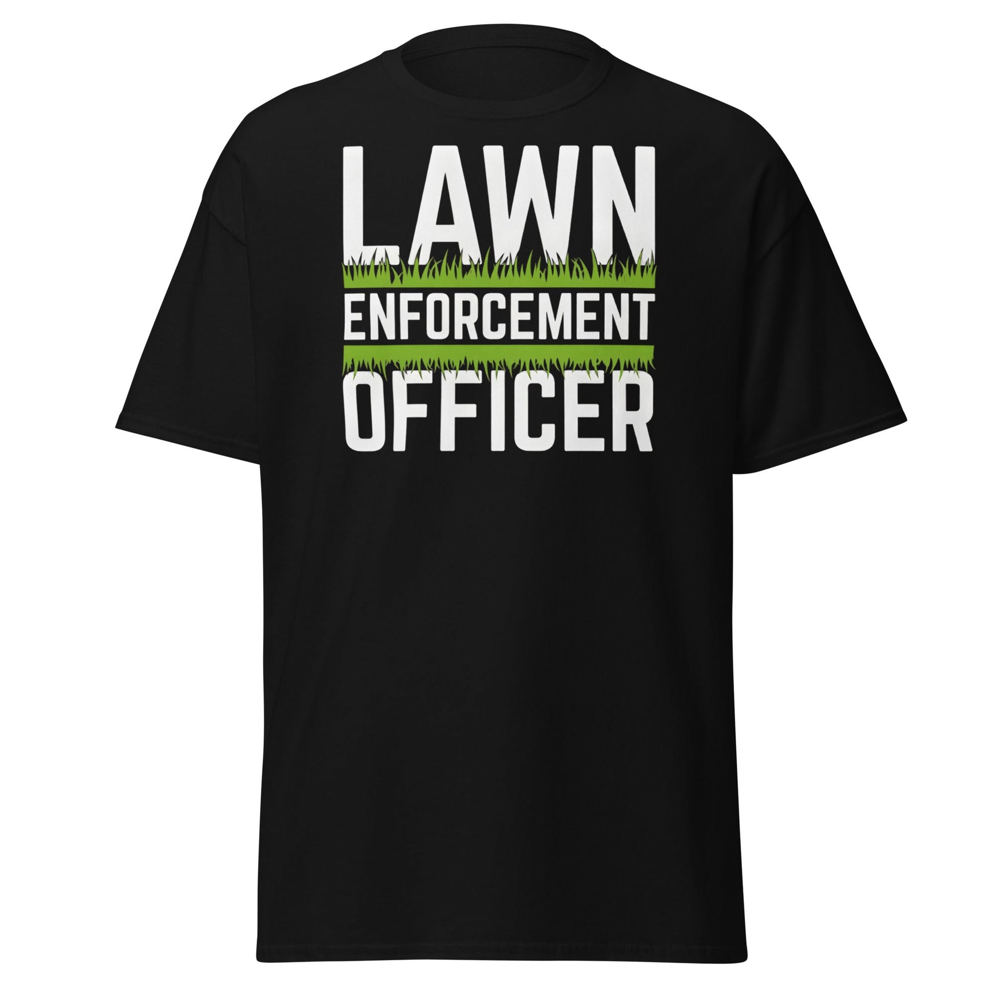 Lawn Enforcement Officer T-Shirt - Funny Gardening Tee - Black - T-Shirts Online