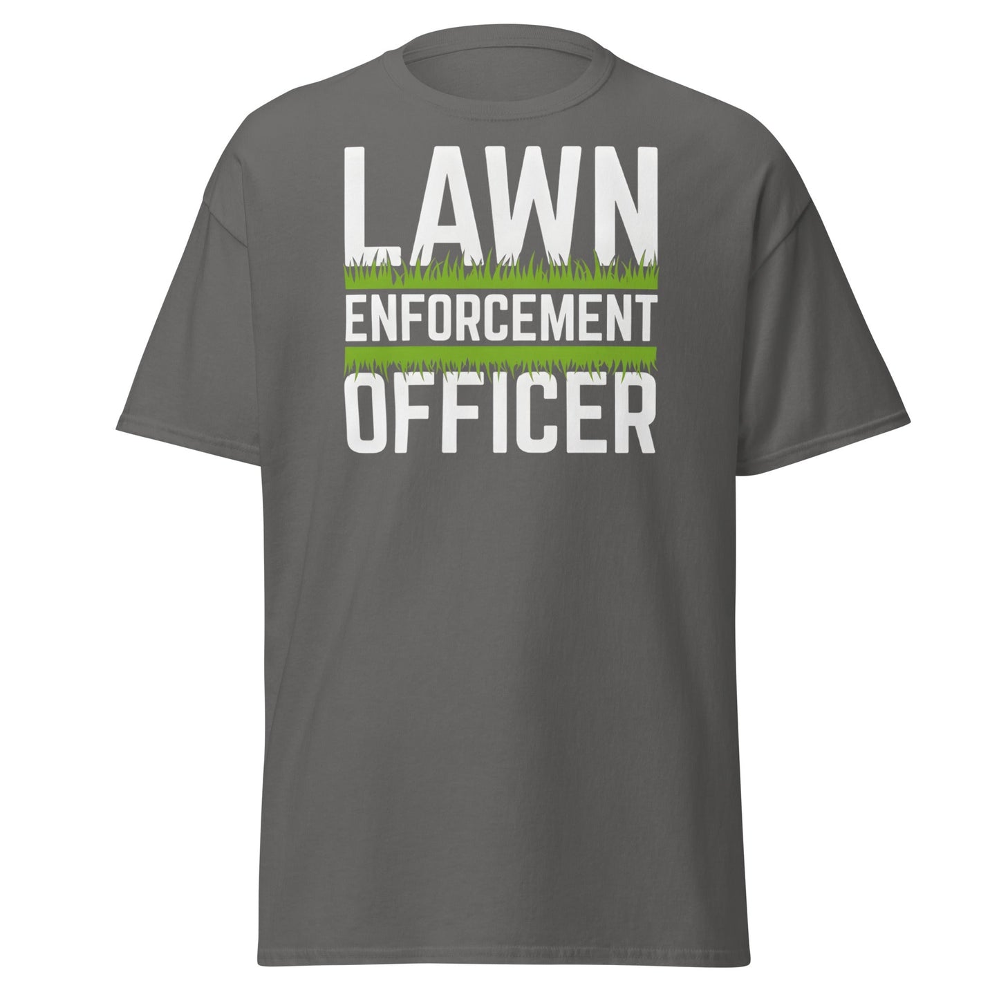 Lawn Enforcement Officer T-Shirt - Funny Gardening Tee - Charcoal - T-Shirts Online