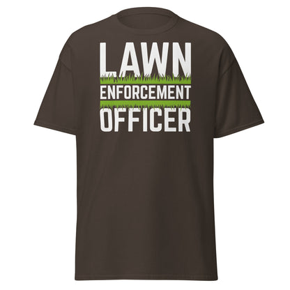 Lawn Enforcement Officer T-Shirt - Funny Gardening Tee - Dark Chocolate - T-Shirts Online