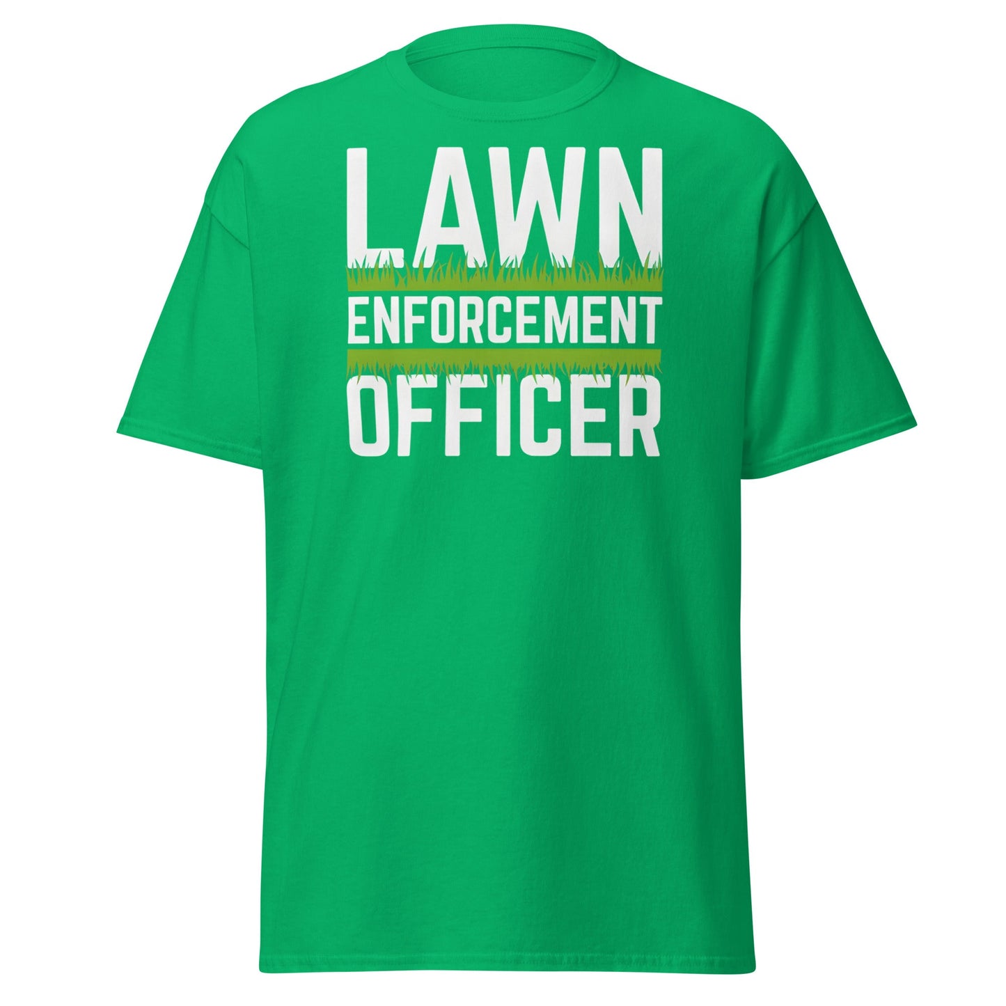 Lawn Enforcement Officer T-Shirt - Funny Gardening Tee - Irish Green - T-Shirts Online