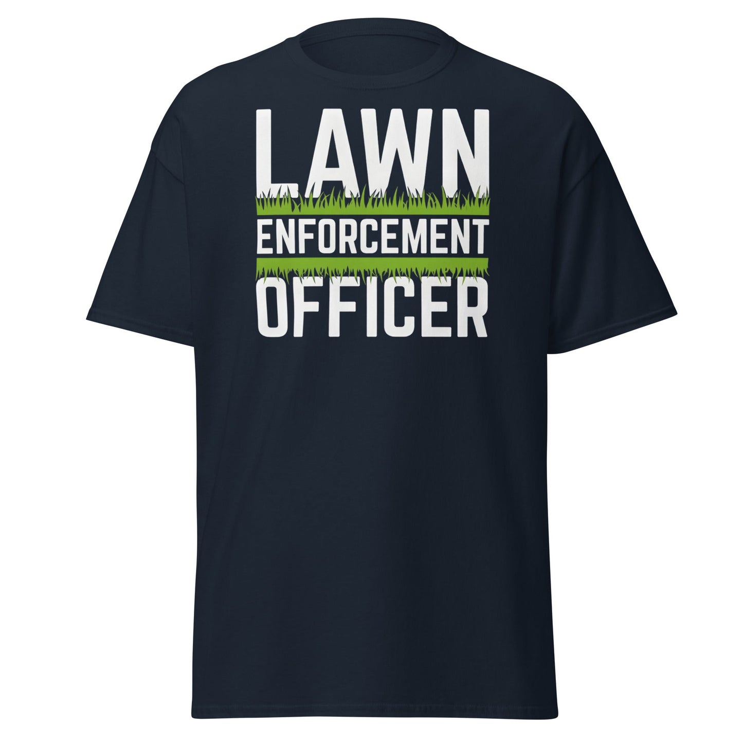 Lawn Enforcement Officer T-Shirt - Funny Gardening Tee - Navy - T-Shirts Online