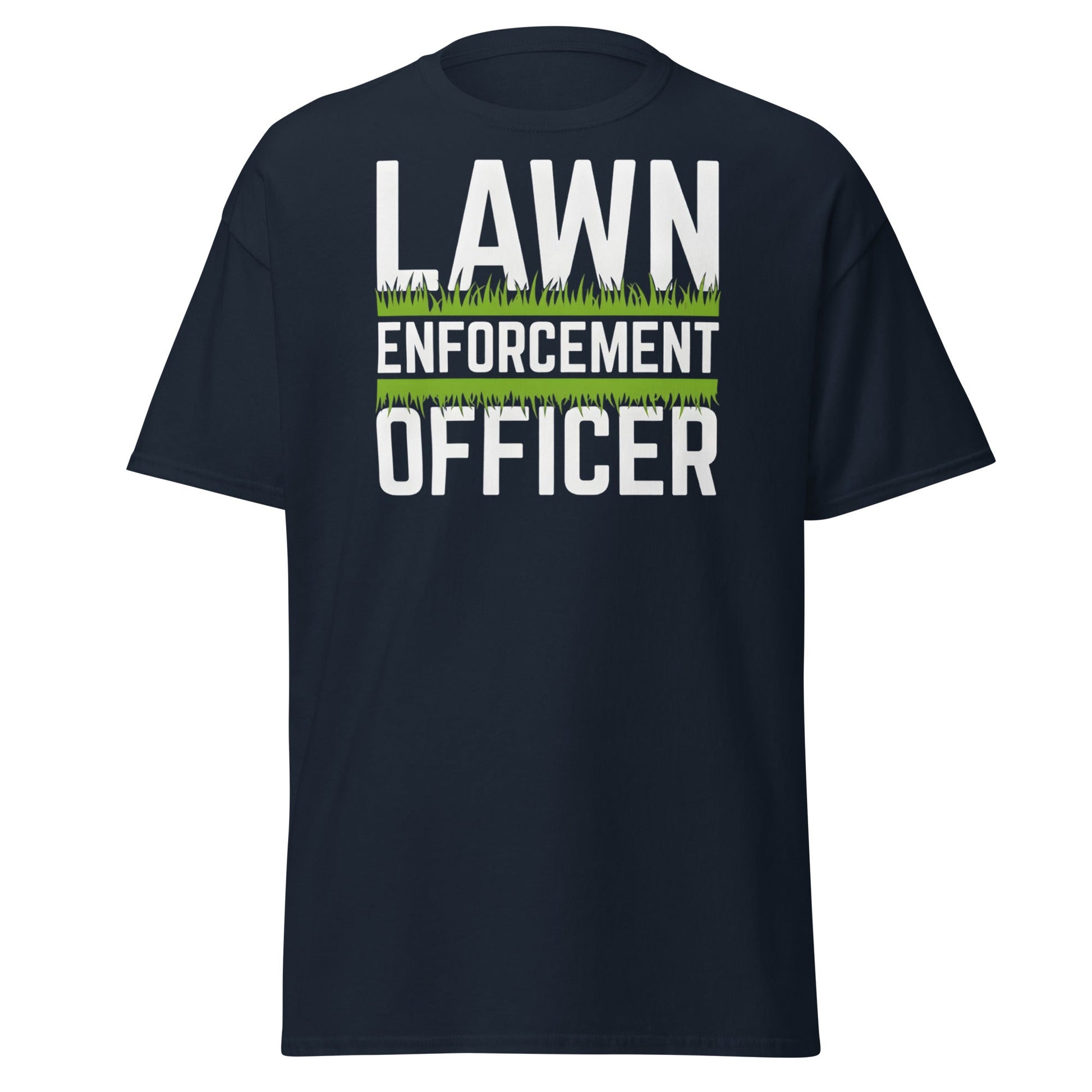 Lawn Enforcement Officer T-Shirt - Funny Gardening Tee - Navy - T-Shirts Online