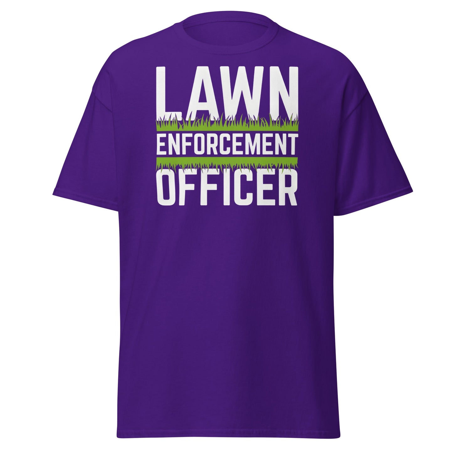 Lawn Enforcement Officer T-Shirt - Funny Gardening Tee - Purple - T-Shirts Online