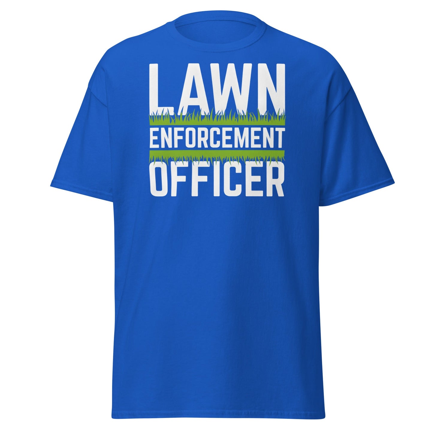 Lawn Enforcement Officer T-Shirt - Funny Gardening Tee - Royal - T-Shirts Online