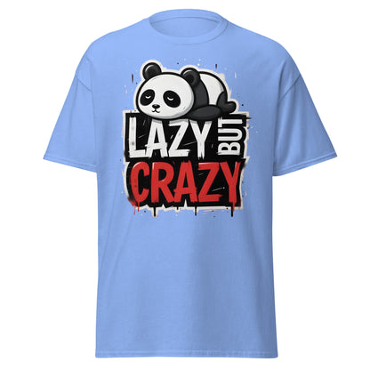 Lazy But Crazy Panda T-Shirt - Funny Cute Animal Tee - Carolina Blue - T-Shirts Online