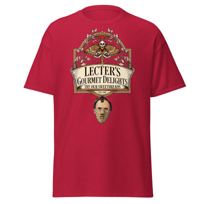 Lecter's Gourmet Delights Funny Horror T-Shirt - Cardinal - T-Shirts Online