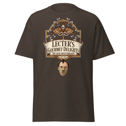 Lecter's Gourmet Delights Funny Horror T-Shirt - Dark Chocolate - T-Shirts Online