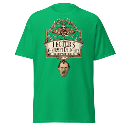 Lecter's Gourmet Delights Funny Horror T-Shirt - Irish Green - T-Shirts Online