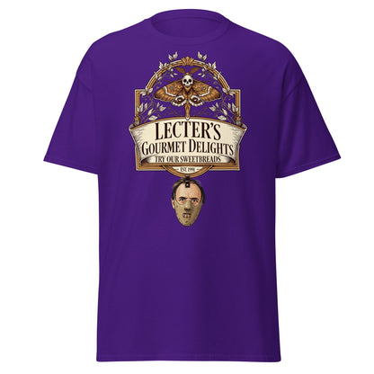 Lecter's Gourmet Delights Funny Horror T-Shirt - Purple - T-Shirts Online