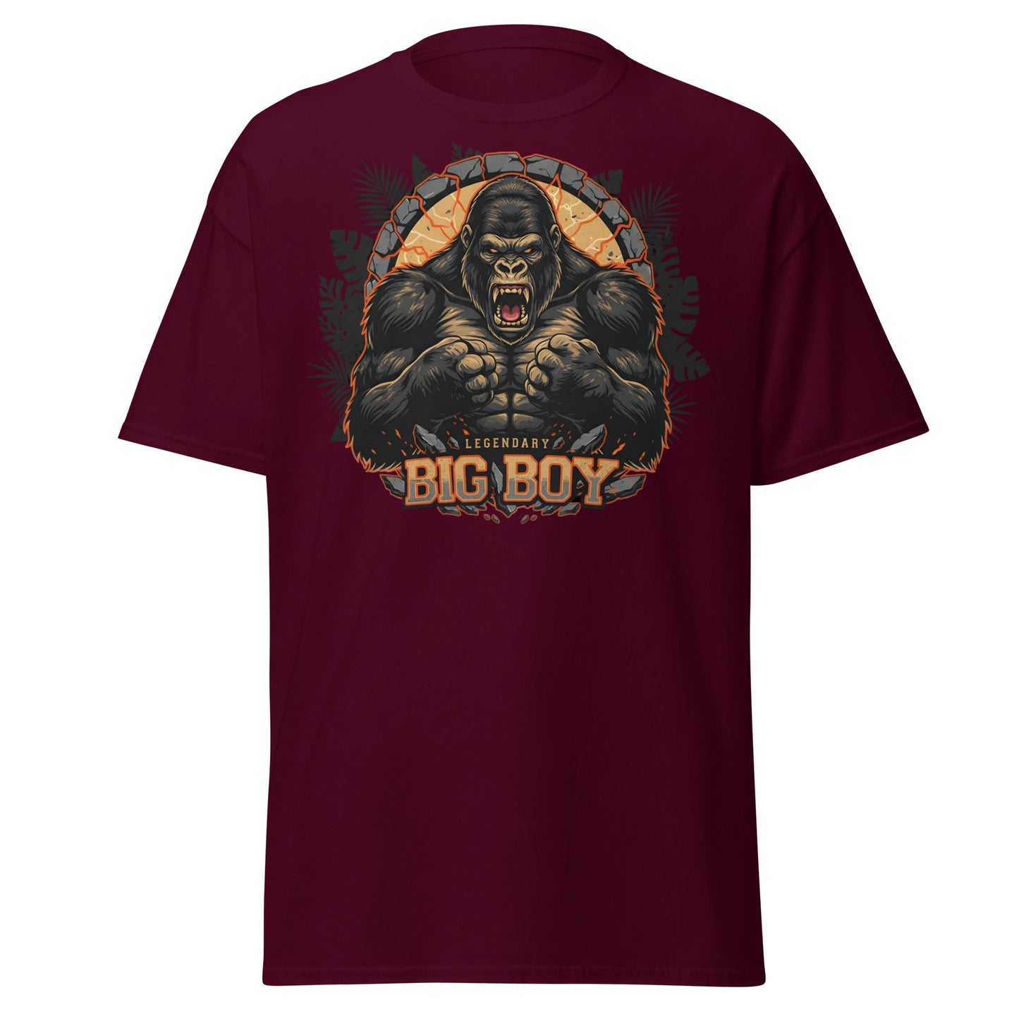 Legendary Big Boy Gorilla Power T-Shirt - Maroon - T-Shirts Online