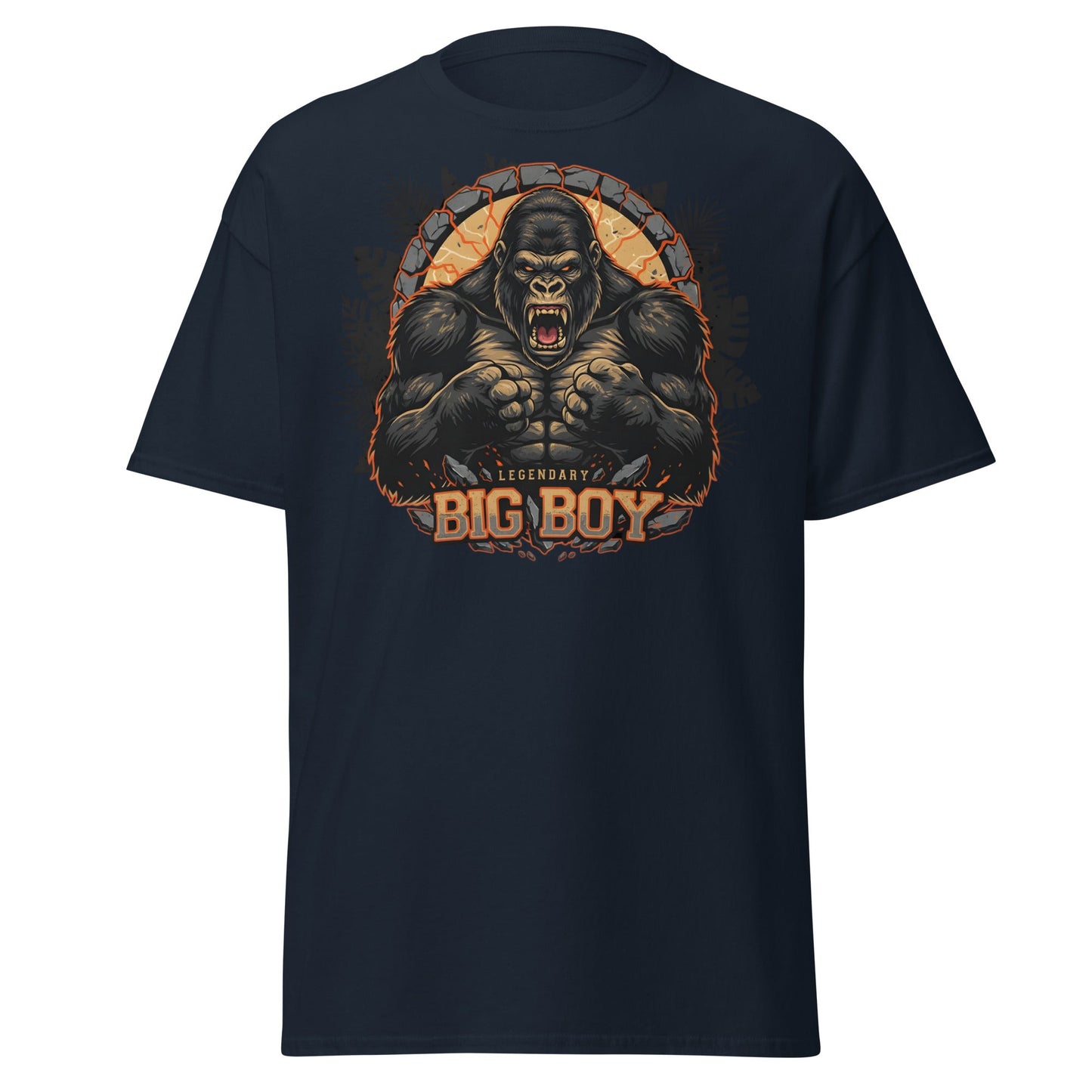 Legendary Big Boy Gorilla Power T-Shirt - Navy - T-Shirts Online