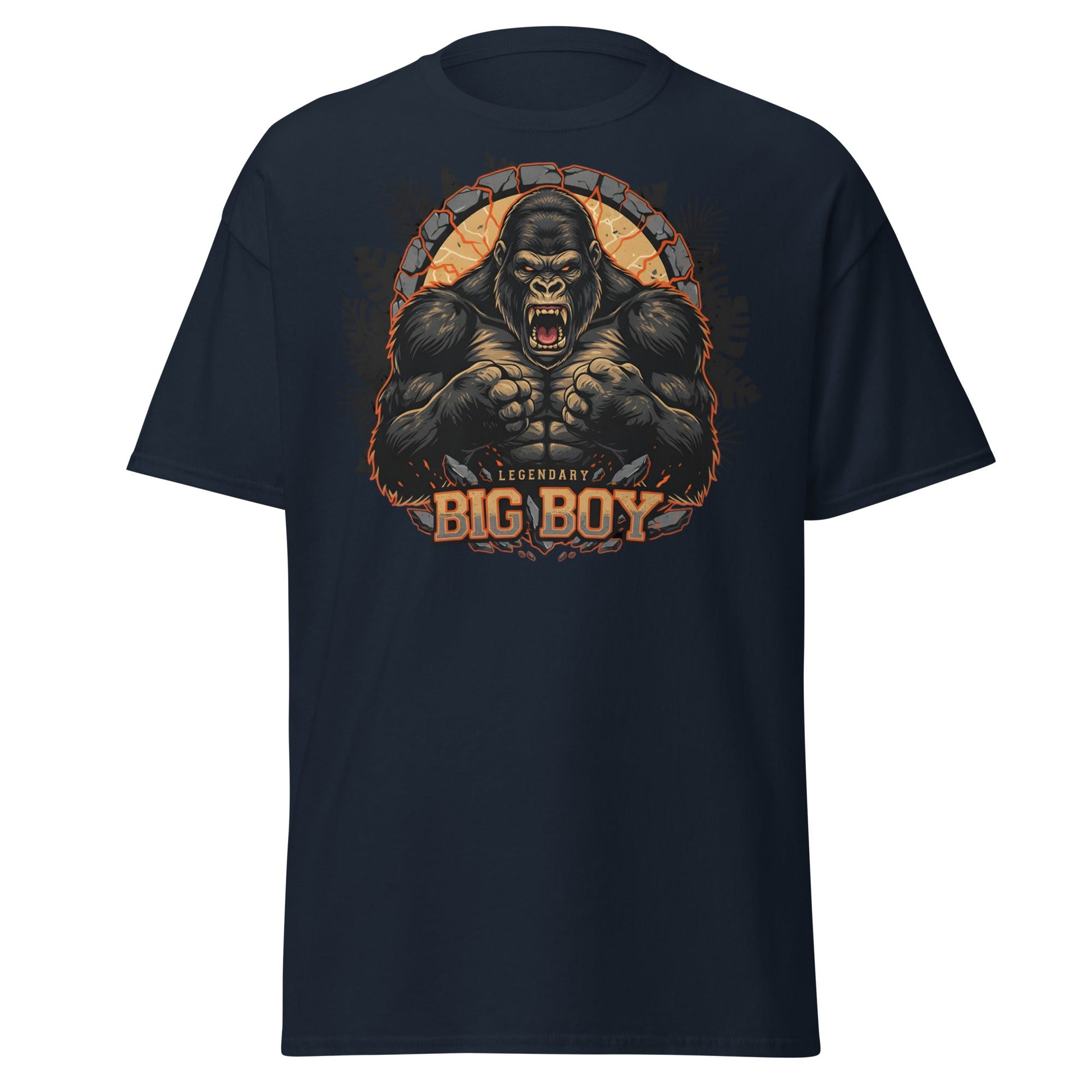 Legendary Big Boy Gorilla Power T-Shirt - Navy - T-Shirts Online