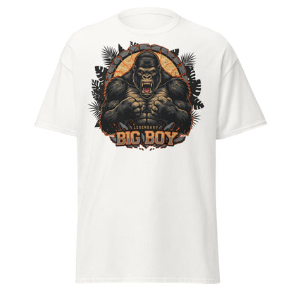 Legendary Big Boy Gorilla Power T-Shirt - White - T-Shirts Online