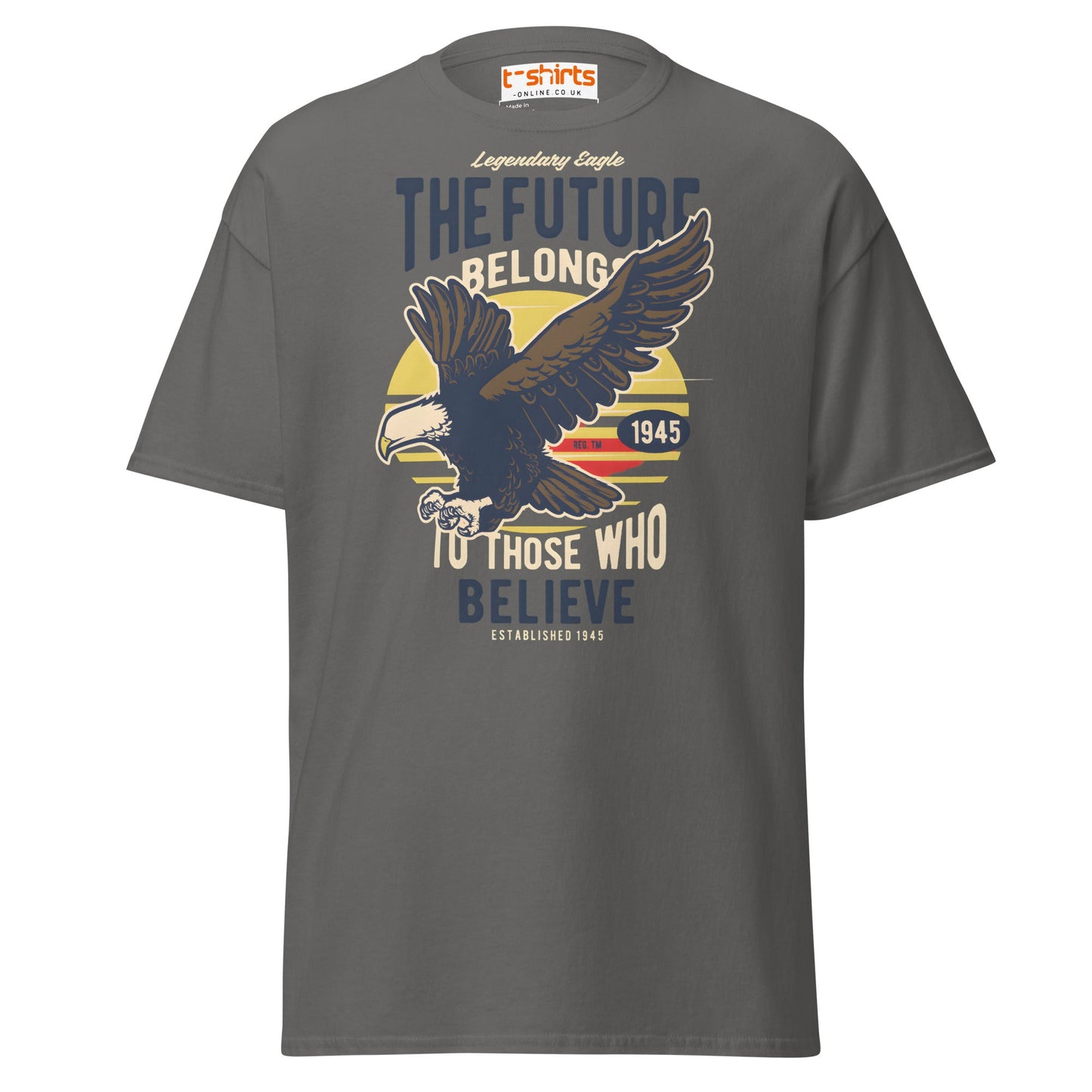 Legendary Eagle Retro Patriotic T-Shirt - Charcoal - T-Shirts Online