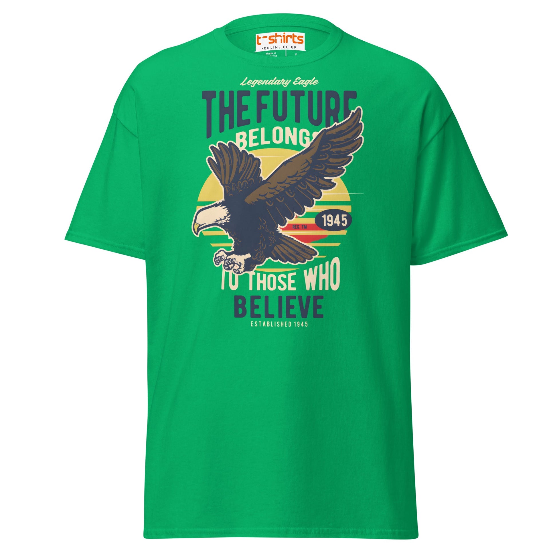 Legendary Eagle Retro Patriotic T-Shirt - Irish Green - T-Shirts Online