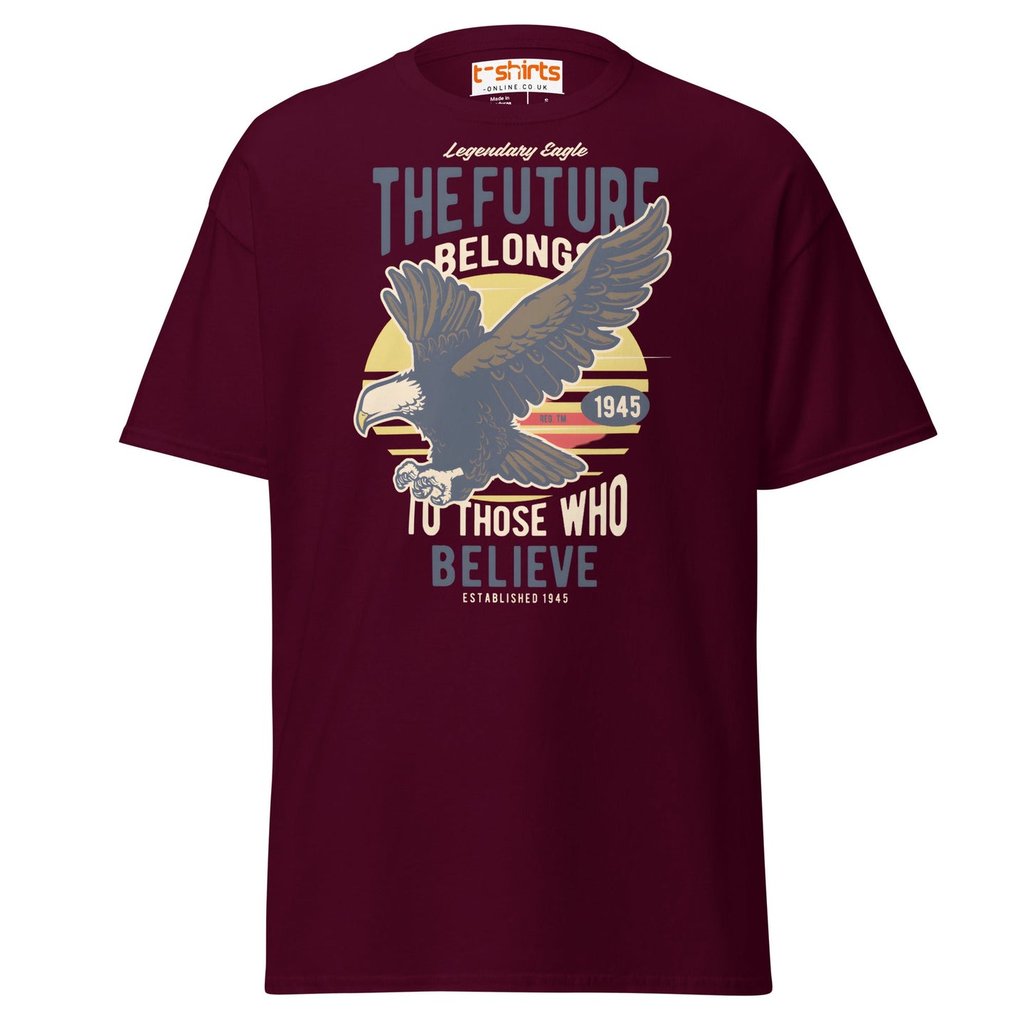Legendary Eagle Retro Patriotic T-Shirt - Maroon - T-Shirts Online