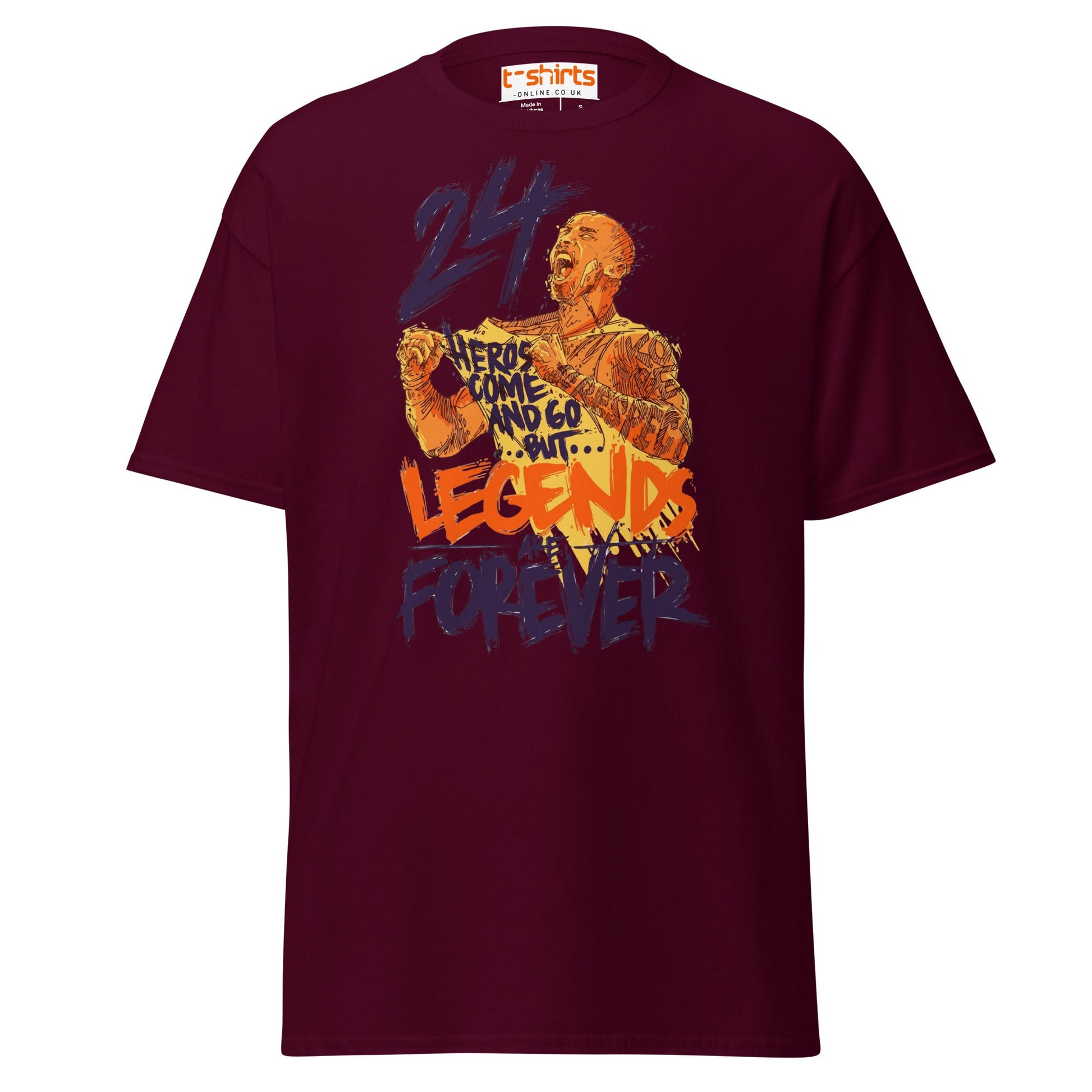 Legends Are Forever T-Shirt | Basketball Tribute Tee - Maroon - T-Shirts Online