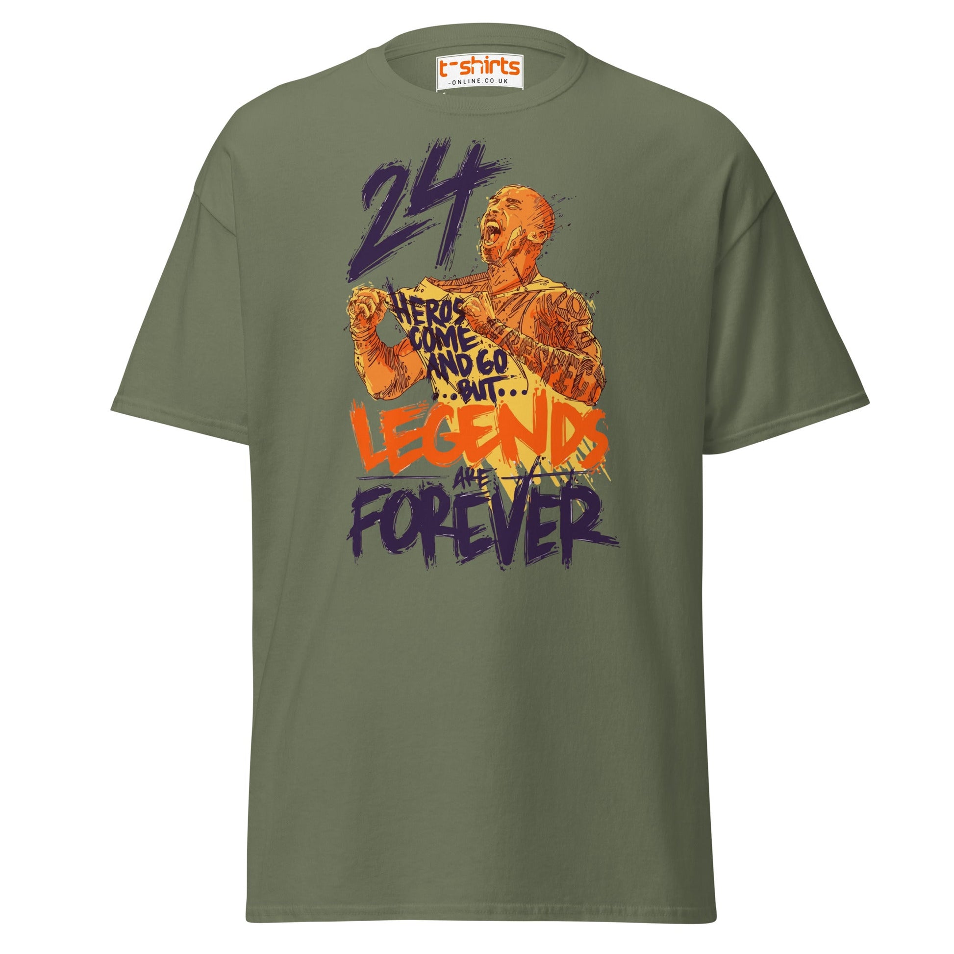 Legends Are Forever T-Shirt | Basketball Tribute Tee - Military Green - T-Shirts Online