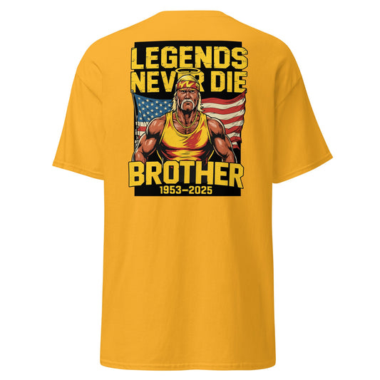 Legends Never Die Brother Tribute T-Shirt - Gold - T-Shirts Online