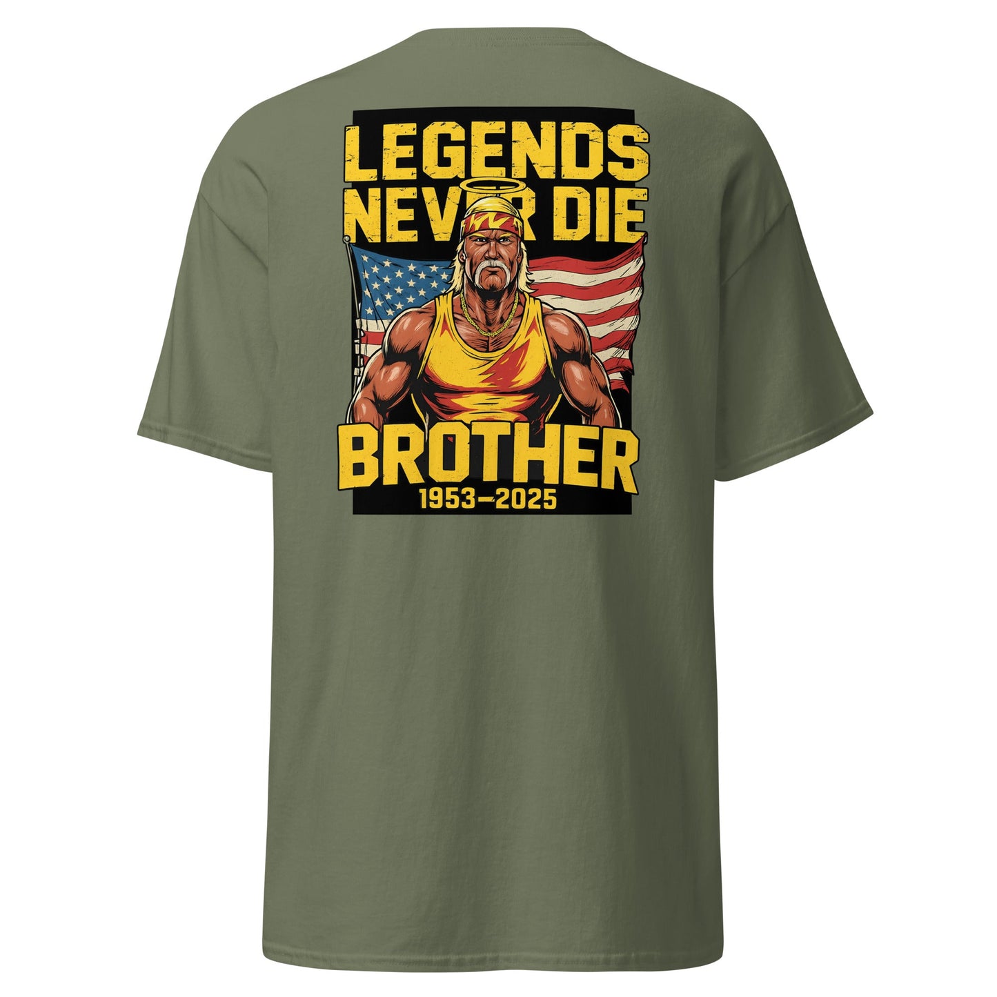 Legends Never Die Brother Tribute T-Shirt - Military Green - T-Shirts Online