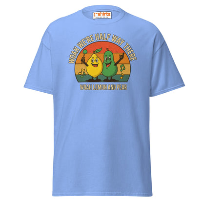 Lemon and Pear Funny Retro Singing T-Shirt - Carolina Blue - T-Shirts Online