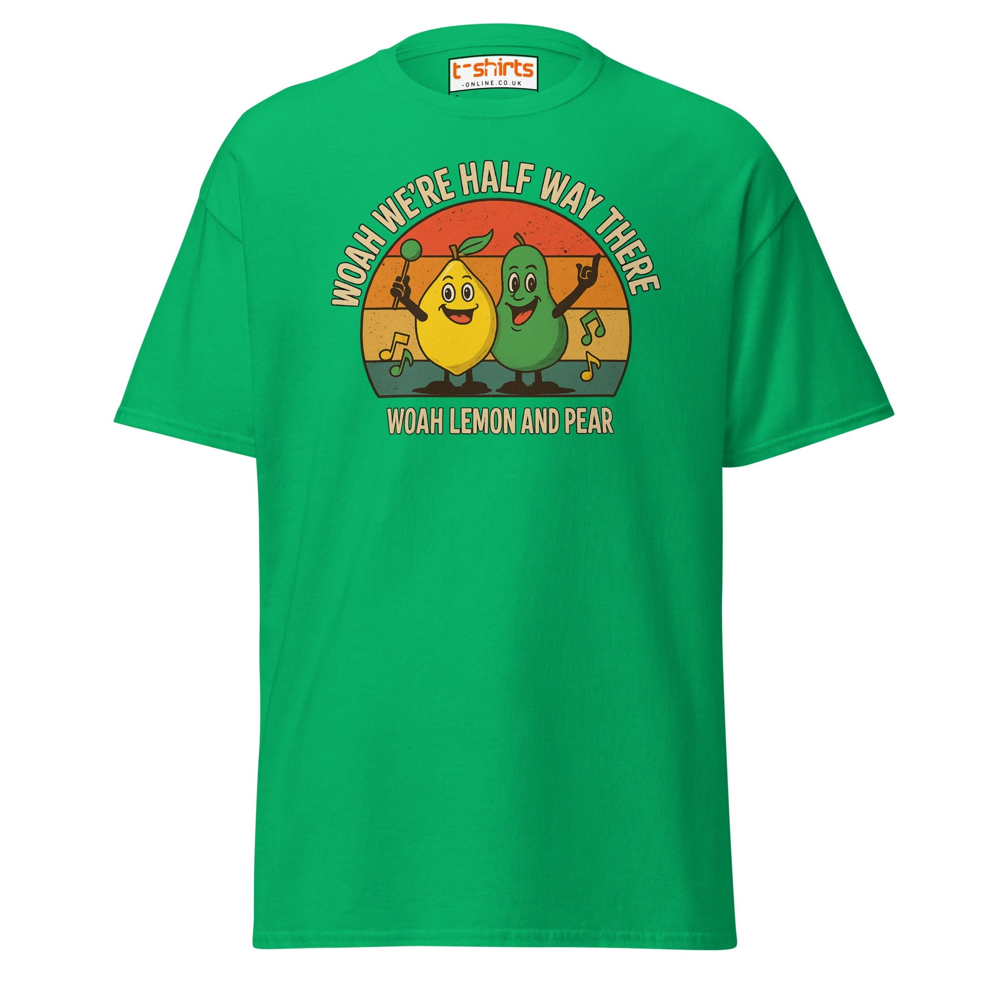 Lemon and Pear Funny Retro Singing T-Shirt - Irish Green - T-Shirts Online