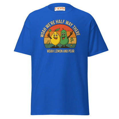 Lemon and Pear Funny Retro Singing T-Shirt - Royal - T-Shirts Online
