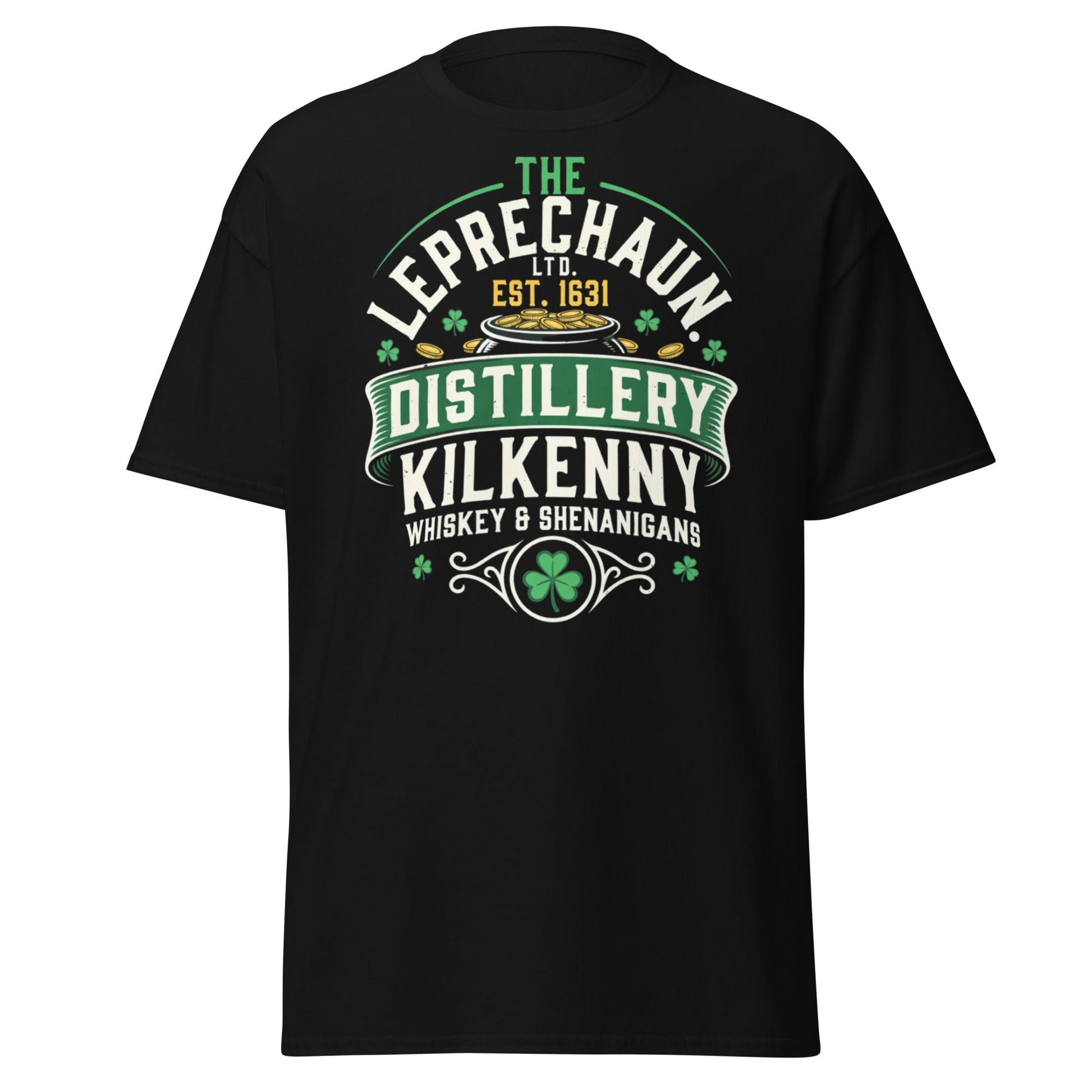 Leprechaun Distillery Kilkenny T-Shirt - Irish Whiskey Tee - Black - T-Shirts Online