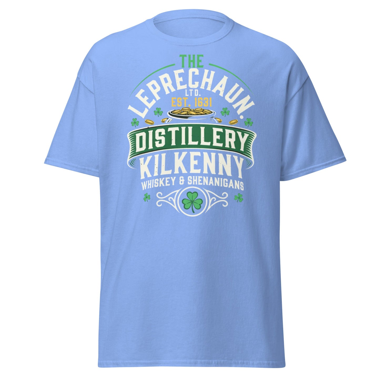 Leprechaun Distillery Kilkenny T-Shirt - Irish Whiskey Tee - Carolina Blue - T-Shirts Online