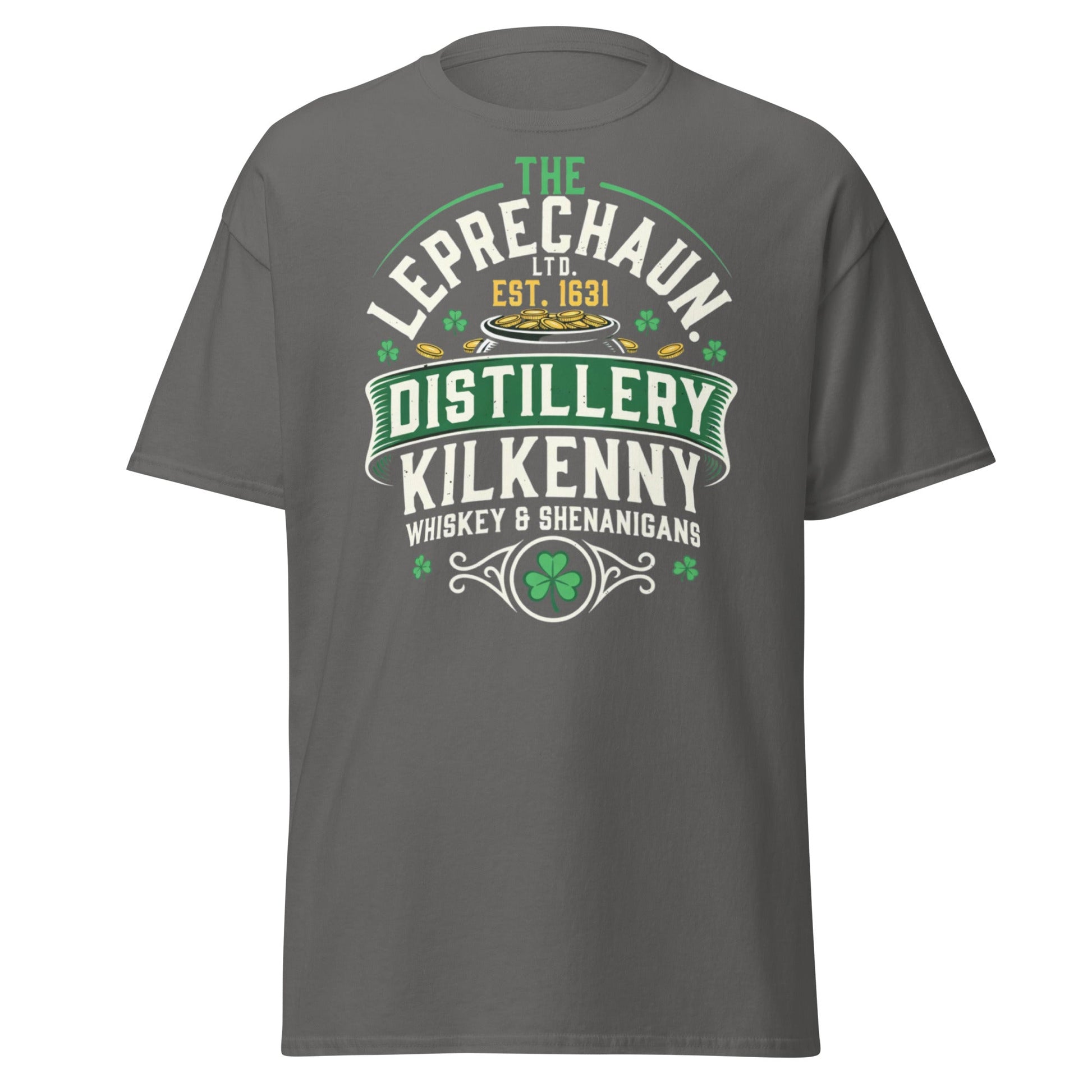 Leprechaun Distillery Kilkenny T-Shirt - Irish Whiskey Tee - Charcoal - T-Shirts Online