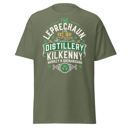 Leprechaun Distillery Kilkenny T-Shirt - Irish Whiskey Tee - Military Green - T-Shirts Online
