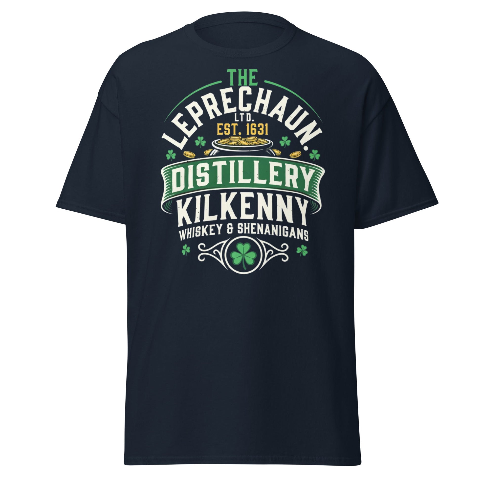 Leprechaun Distillery Kilkenny T-Shirt - Irish Whiskey Tee - Navy - T-Shirts Online
