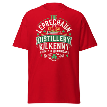 Leprechaun Distillery Kilkenny T-Shirt - Irish Whiskey Tee - Red - T-Shirts Online