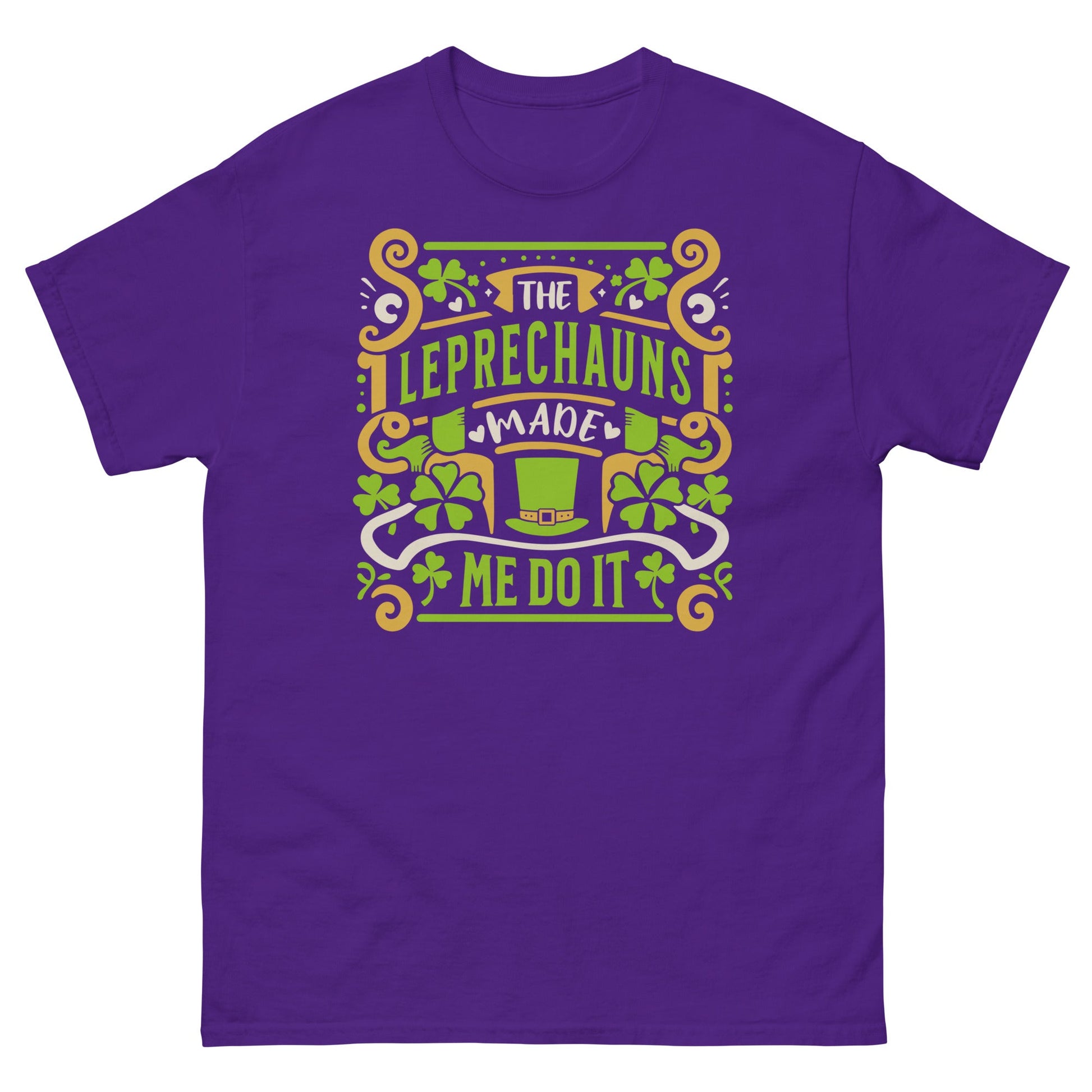 Leprechauns Made Me Do It | St Patrick's Day T-Shirt - Purple - T-Shirts Online