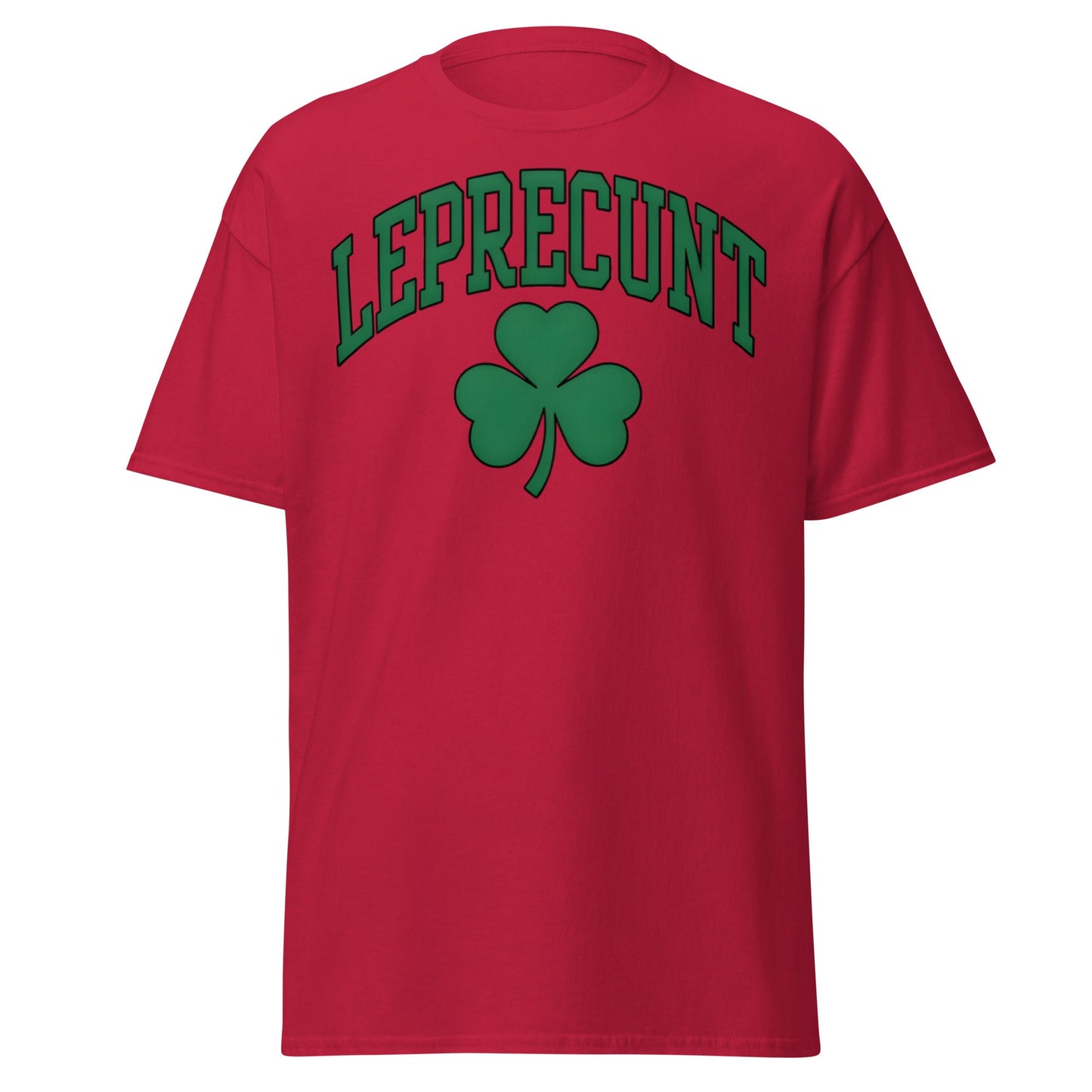 Leprecunt Funny St. Patrick's Day T-Shirt | Adult Humor Tee - Cardinal - T-Shirts Online