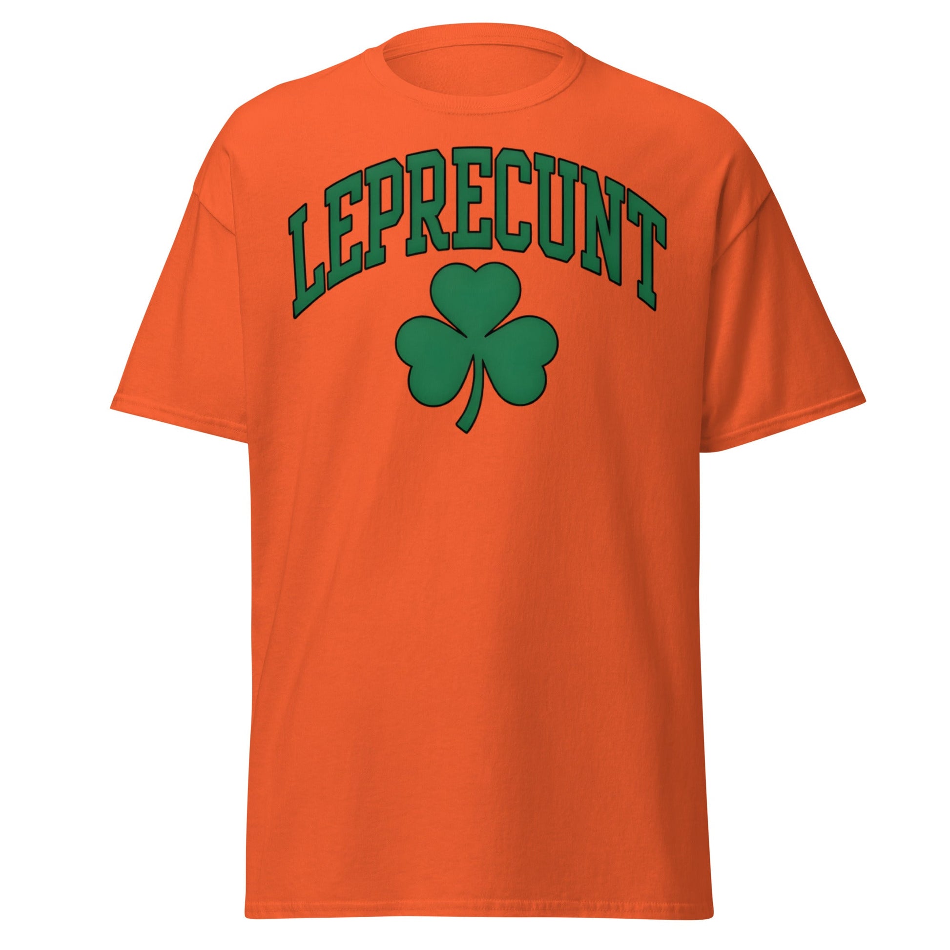 Leprecunt Funny St. Patrick's Day T-Shirt | Adult Humor Tee - Orange - T-Shirts Online