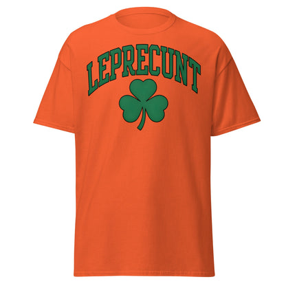Leprecunt Funny St. Patrick's Day T-Shirt | Adult Humor Tee - Orange - T-Shirts Online