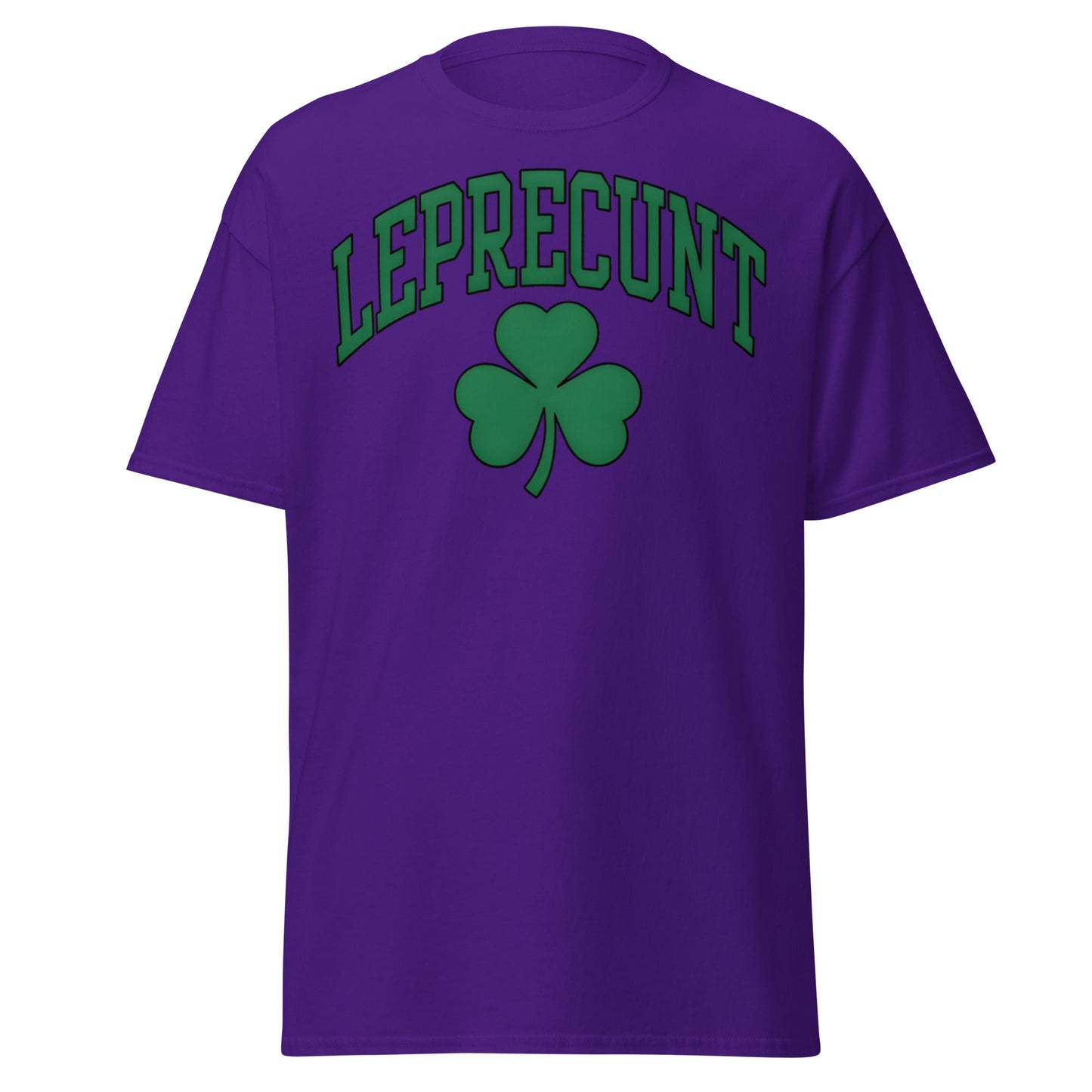 Leprecunt Funny St. Patrick's Day T-Shirt | Adult Humor Tee - Purple - T-Shirts Online