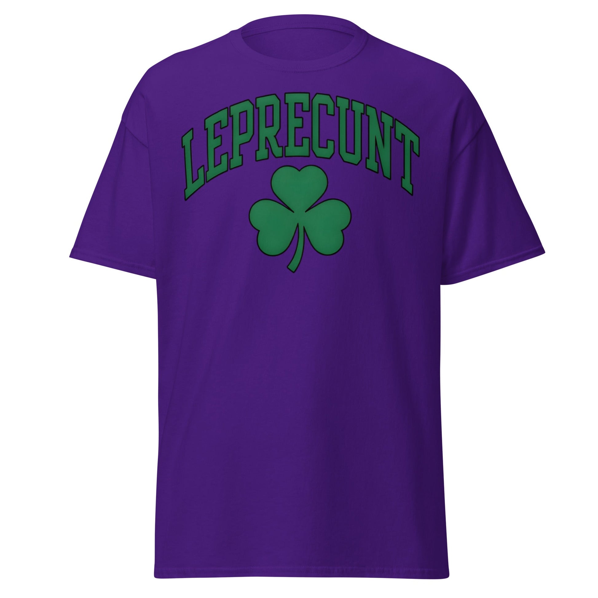 Leprecunt Funny St. Patrick's Day T-Shirt | Adult Humor Tee - Purple - T-Shirts Online