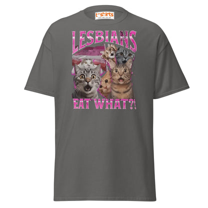 Lesbians Eat What?! T-Shirt - Charcoal - T-Shirts Online
