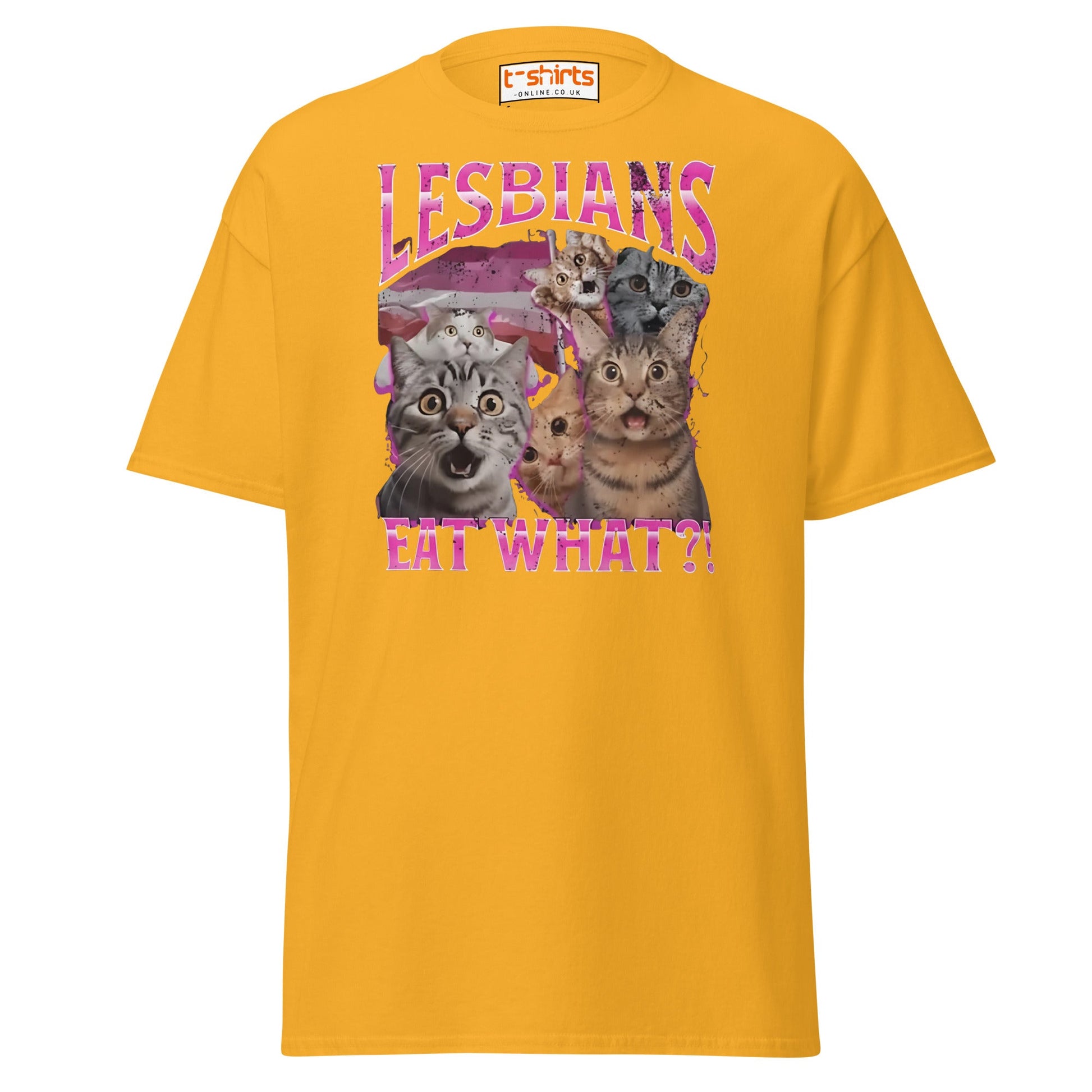Lesbians Eat What?! T-Shirt - Gold - T-Shirts Online