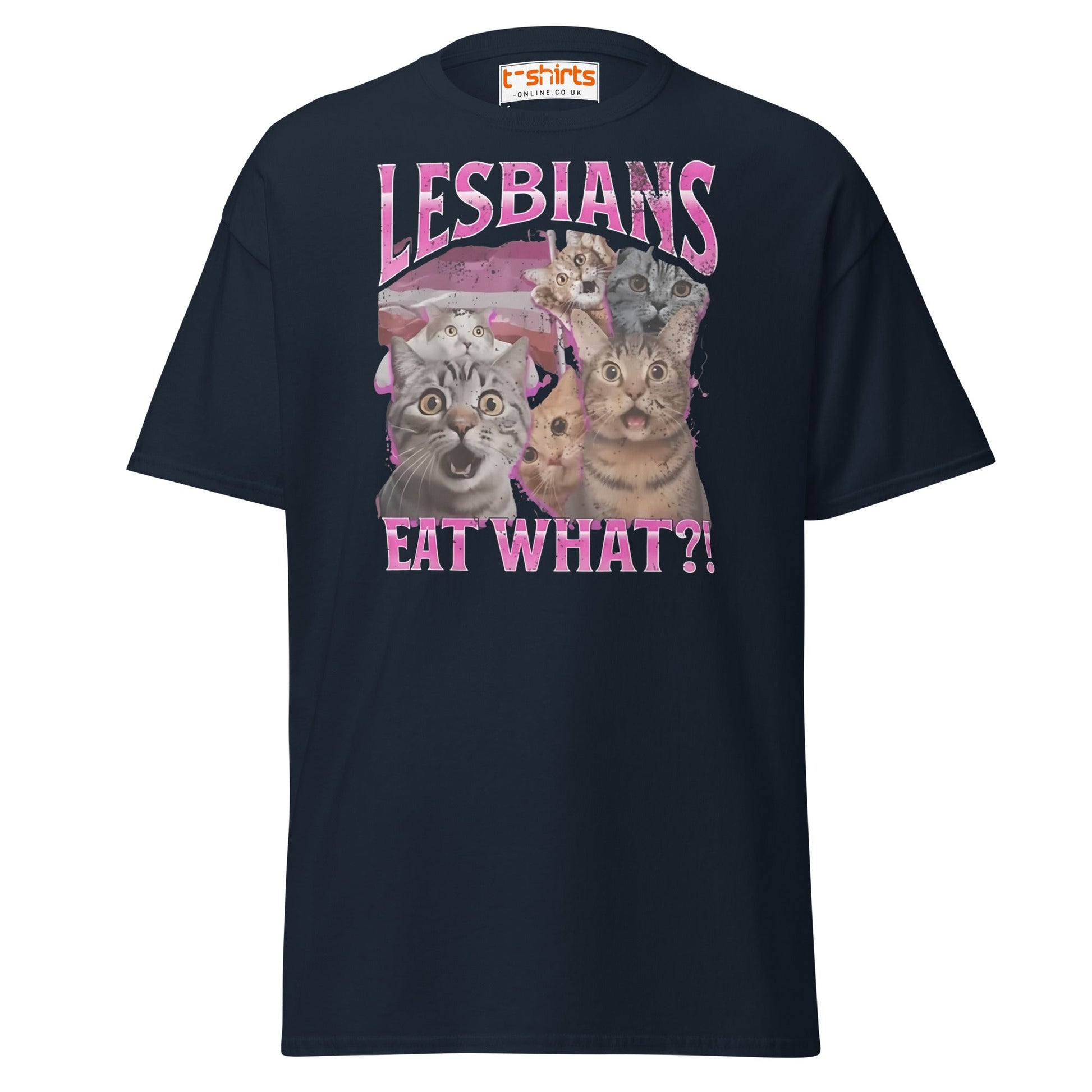 Lesbians Eat What?! T-Shirt - Navy - T-Shirts Online