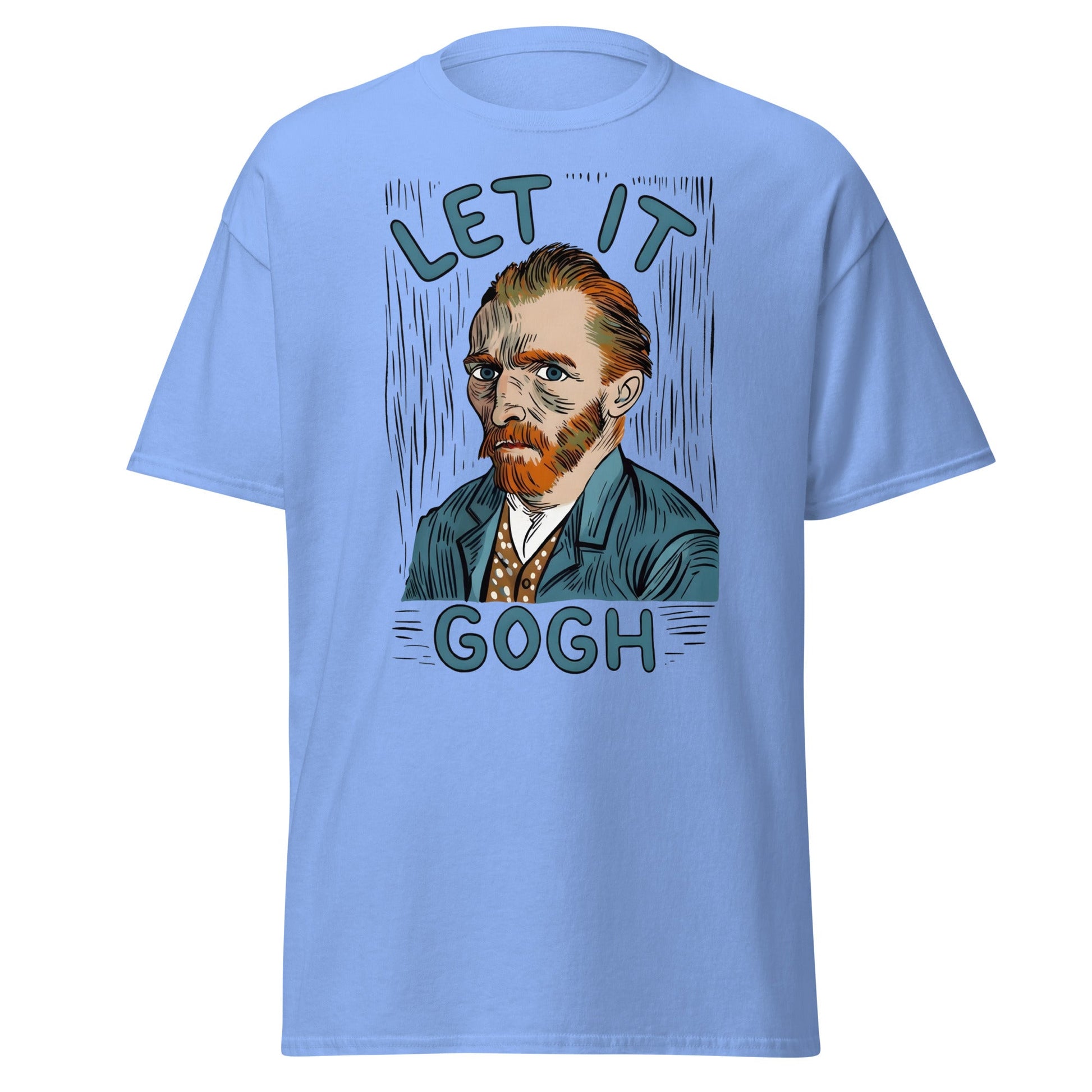Let It Gogh T-Shirt – Funny Van Gogh Art Pun Tee - Carolina Blue - T-Shirts Online